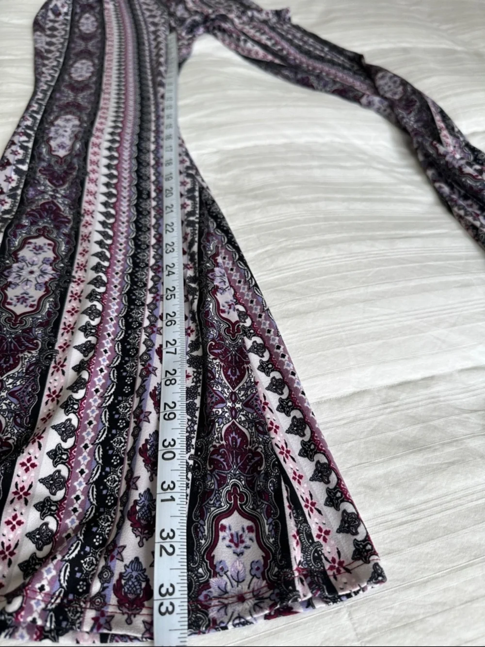 Bear Dance Purple Hippie Boho Flare Pants Size Large - Picture 8 of 11